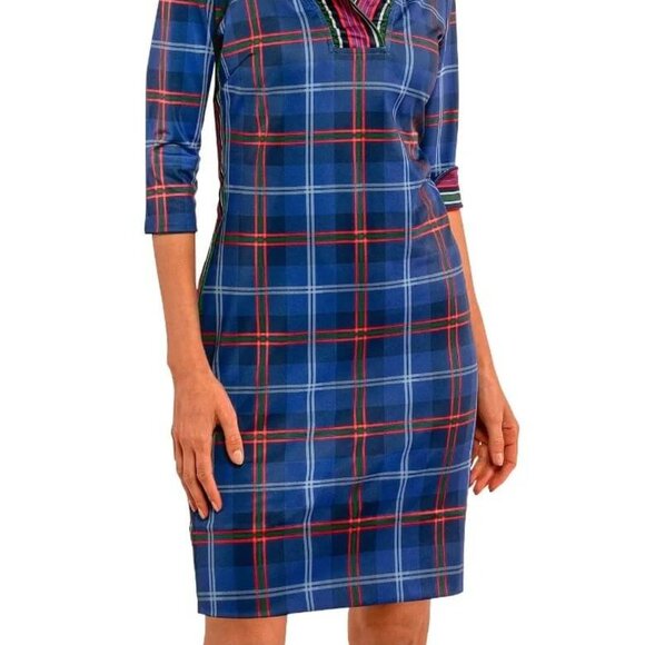 Gretchen Scott Plaid Ruffle Neck Middleton plaid dress -Size XS - NWT - Picture 5 of 8